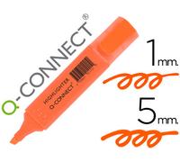 Rotulador q-connect fluorescente naranja punta biselada