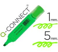 Marcador fluorescente Q-Connect de punta biselada verde