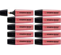 Marcador fluorescente STABILO BOSS ORIGINAL - Caja con 10 unidades color rojo