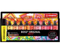 Marcador fluorescente STABILO BOSS ORIGINAL - Estuche ARTY con 10 colores cálido