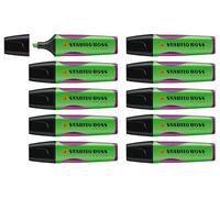 Marcador fluorescente STABILO BOSS SPLASH - Caja con 10 unidades color verde
