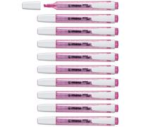Marcador fluorescente STABILO swing cool - Caja con 10 unidades color rosa