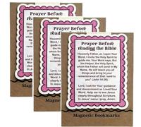 Marcador magnético de oración antes de leer la Biblia, mini tarjetas cristianas de Escritura con oración, accesorios únicos para libros religiosos y herramienta de estudio, regalo (3PCS)