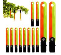 Marcador para la caza con clip - Marcador de árboles de alta visibilidad 12 piezas - Chinchetas reflectantes de caza reflectantes de PVC cinta impermeable para señalización para caza, senderismo