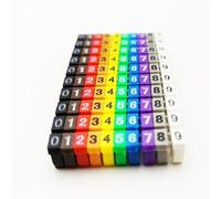 Marcador para numerar cables, Tubos for marcar cables de red (paquete de 100-390 unidades, números multicolores, letras amarillas, 2-8 mm)(6-8mm,150PCS 0-9Multicolor)