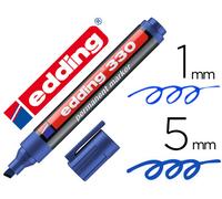 Marcador permanente Edding 330 Azul Punta biselada 1-5 mm Recargable