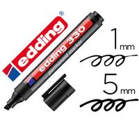 Marcador permanente Edding 330 Negro Punta biselada 1-5 mm Recargable
