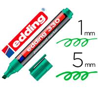Marcador permanente Edding 330 Verde Punta biselada 1-5 mm Recargable