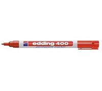 Marcador permanente Edding 400, rellenable, punta redonda, grosor de trazo aprox. 1 mm, color rojo