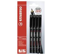 Marcador permanente OHPen Universal - Pack con 4 unidades color negro - Punta fina