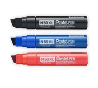 Marcador Permanente Pentel N50XL Extra Grande Punta Cincel 4 Colores Disponibles