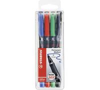 Marcador permanente STABILO OHPen - Estuche con 4 colores - Punta media Permanen
