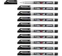 Marcador permanente STABILO Write-4-all - Punta superfina - Caja con 10 unidades - Color negro