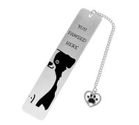 Marcador Perro, Bonitos Divertido Marcapáginas de Metal de Perro Marcapáginas con You Pawsed Here Regalo para Amantes de Perros para Hombres Mujeres Amantes Libros Leen (Border Collie)