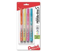 Marcador retr ctil Pentel Handy-line S con punta biselada, colores surtidos, paquete de 4 (SXS15BP4M)
