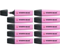 Marcador STABILO BOSS ORIGINAL Pastel - Caja con 10 unidades color fucsia helado