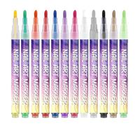 Marcadores - 12 colores de punta fina de gel, 12 colores de secado rápido, herramientas de pintura de uñas | Kit de manicura creativa para dama, madre, joven, principiante, bricolaje, salón
