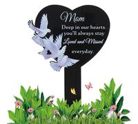 Marcadores Conmemorativos de Tumba Placas Impermeables de Corazón con