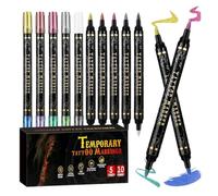 Marcadores de arte corporal de 10 colores de 5 piezas de doble extremo | Marcador de pintura facial para adultos, niños, fawce, fiesta de vacaciones, celebración, eventos deportivos