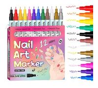 Marcadores de Arte de Uñas - 12 Colores para Dibujar | Herramientas de Puntos para Uñas, para Mujeres, Chicas, Esposa, Hija, Vacaciones, Navidad, Cumpleaños, Fiesta, Hogar, Salón, Principiante