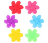 Marcadores de Copas de Vino con Diseño de Flores de Silicona, 6 Piezas | Restaurante y Fiesta, Reutilizables, Prácticos, Identifican cada Vaso, Señalan la Pertenencia