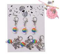 Marcadores de costura de tejer, nociones de tejer oveja,Anillos de tejer de perlas de de colores | Marcadores de ganchillo de tejer de 3 piezas, marcadores de bloqueo de gancho de metal en