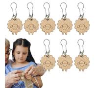 Marcadores de de ganchillo para tejer - 8 piezas de bloqueo de madera, diseño liso y adorable | Accesorios artesanales de para bricolaje, suéter, bufanda, sombrero, manta, trabajos agudos