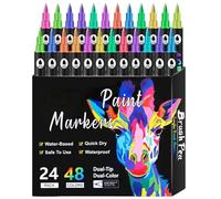 Marcadores de doble cara, bolígrafos de diario, herramientas de dibujo artístico para colorear de niños, juego de bocetos con flujo de tinta suave, suministros creativos, marcadores de para