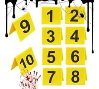 Marcadores de escenarios criminales - Accesorios realistas de la escena del crimen, tarjetas de evidencia numeradas | Misteriosas decoraciones de escena del crimen para fiestas de Halloween, casa