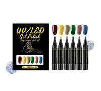 Marcadores De Esmalte De Uñas 6 Colores Punta Fina Para Dibujar