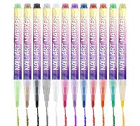 Marcadores de esmalte de uñas, herramientas de manicura 3D de 12 colores, juego de bolígrafos para dibujar uñas, para salón, fiesta, viajes, sesión de fotos, boda, práctica, fecha, diario, vacaciones