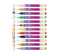 Marcadores de esmalte de uñas, lápiz de doble punta de 12 colores, juego de marcadores de dibujo de uñas, para el hogar, salón, fiesta, boda, sesión de fotos, citas, vacaciones, cumpleaños, niñas