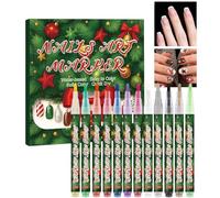 Marcadores de esmalte de uñas - Liner de pintura de punta fina impermeable para tema de Navidad, kit de marcadores de barniz para pintura, para niñas, adultos, mujeres, salón, casa, fiesta, vacaciones