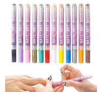 Marcadores De Esmalte Para Uñas Lápiz Con Punta Doble En 12 Colores | Bolígrafos Para Punteado Y Dibujo En Uñas Para Hogar Salón Sesión De Fotos Boda Cumpleaños Niñas Mujeres