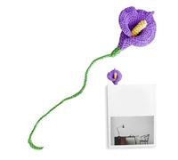 Marcadores de flores de ganchillo, marcador de flores de punto, marcador de flores de lirio de calla, marcadores hechos a mano, lindos marcadores de plantas, marcadores de flores, marcadores