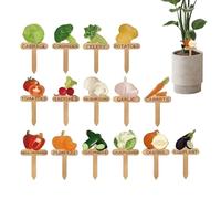 Marcadores de Jardín | Etiquetas Para Plantas Resistentes Al Agua Para Exteriores,15 Piezas De Palitos De Madera Para Invernadero Y Jardinería Señales Para Identificación