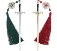 Marcadores de libros con espada, 2PCS Marcadores de espada Estilo borla,colgante de metal, letrero, regalo de lectura, cumpleaños, marcadores divertidos, regalo para mujeres y hombres