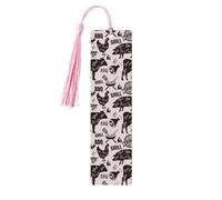 Marcadores de libros para lectores amantes de los libros: cortes de carne de res, pechuga de res a la barbacoa, marcapáginas de madera con borlas