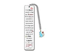 Marcadores De Libros Para Marido Cumpleaños Boda Aniversario Amor Romántico Regalos Parejas Marcapáginas Regalo Del Día San Valentín Marcapáginas Personalizado De Acero Inoxidable Navidad (Gato Azul)