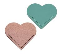 Marcadores de libros simples de piel sintética, marcadores de esquina en forma de corazón, suministros de lectura para estudiantes, esquina creativa en forma de corazón para profesores
