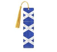 Marcadores de página de lectura con estampado retro escocés, 5 marcapáginas de madera con borlas, regalos para amantes de los libros de lectura para profesores