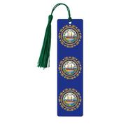 Marcadores de página de lectura con la bandera del estado de New Hampshire, 5 marcadores de madera con borlas, regalos para amantes de los libros de lectura para profesores