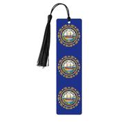 Marcadores de página de lectura con la bandera del estado de New Hampshire, 5 marcadores de madera con borlas, regalos para amantes de los libros de lectura para profesores