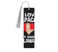 Marcadores de página de lectura con texto en inglés "I Love Alpacas", 5 marcapáginas de madera con borlas, regalos para amantes de los libros de lectura para profesores