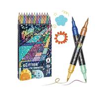 Marcadores de pincel con efecto de brillo de 24/48/72/96 colores, marcadores brillantes de doble punta con brillo, bolígrafo con punta de pincel suave de gran capacidad de 6mm(72colors)