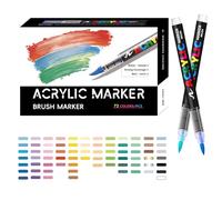 Marcadores de pintura acrílica - Accesorio de arte múltiple, conjunto de pintura no tóxica | Proceso creativo modernizado con diseño portátil, ofrece una cobertura de color sólido y así