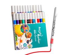 Marcadores de pintura para niños: bolígrafos de punta fina, suministros de arte impermeables de secado rápido, bolígrafo de colores para manualidades para cerámica de papel | Zapatos de tela de vidrio