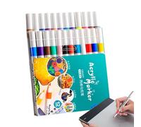 Marcadores de pintura para niños,Marcadores de tela para niños, Pluma fina para pintura rupestre, Suministros de arte, colores para manualidades, impermeable, de secado rápido para papel, cerámica, pi
