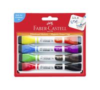 Marcadores de pizarra Faber Castell, tinta a base de agua con tapas de borrador