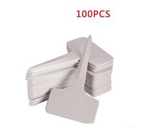 Marcadores de plástico para plantas con revestimiento mate para uso en jardín, escritura en ambos lados con bolígrafo o marcador, 100 unidades (blanco)